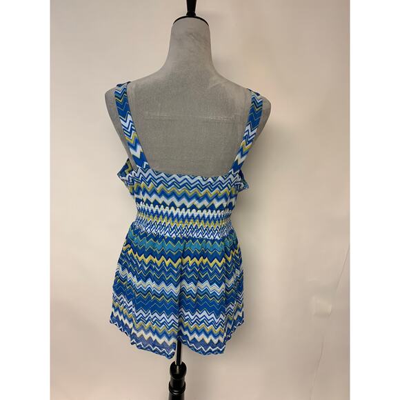 INC Blouse Chevron Print Babydoll Boho Whimsical Womens SZ XL - Picture 2 of 8